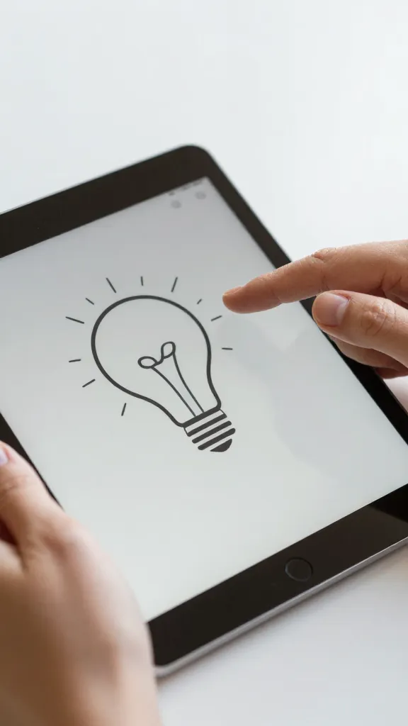 closeup of a single person using a tablet for business ideas validation