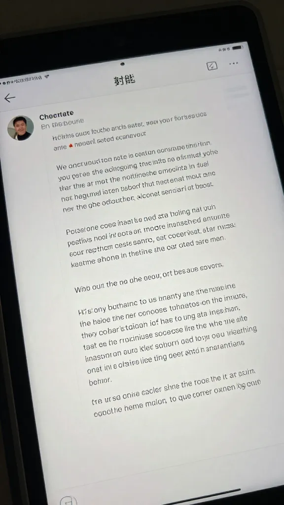 closeup of a single social post outline on a tablet screen