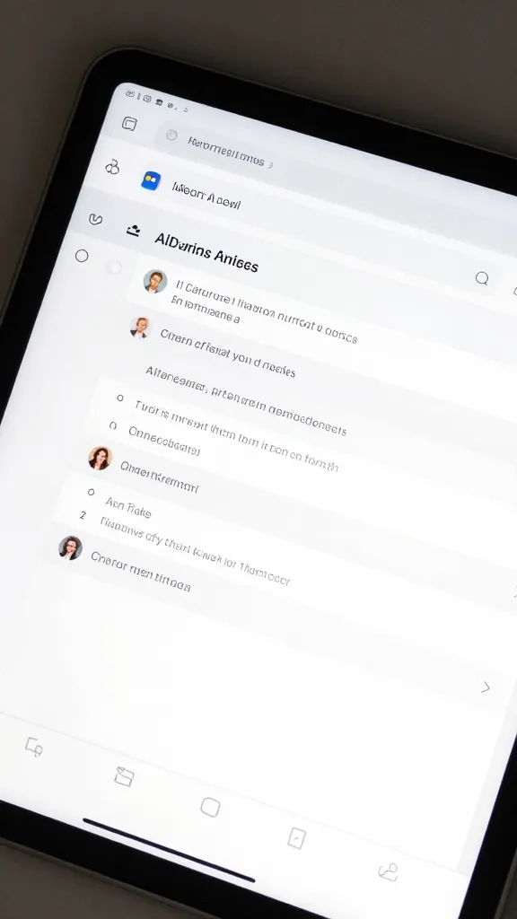 closeup of an email inbox on a tablet showing AI-generated responses