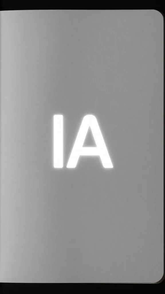 closeup of a single notebook with a glowing IA logo on its cover