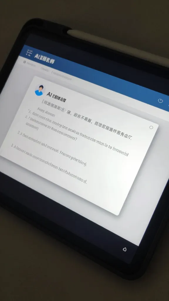 closeup of a single tablet showing an AI tutoring session interface
