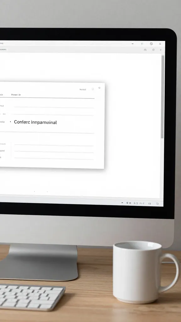 closeup of a single desk with a single coffee mug beside an AI-generated content draft on screen