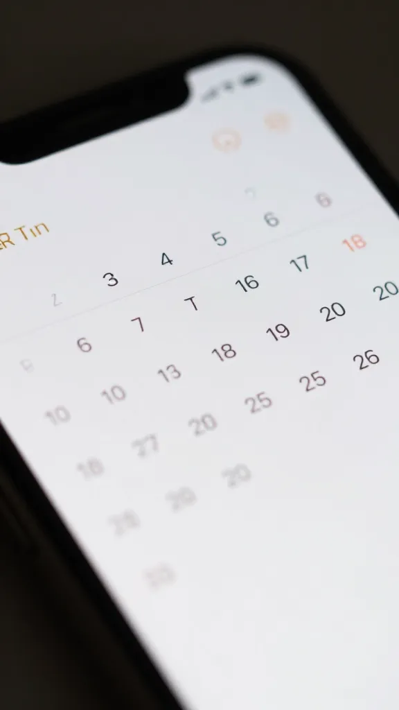 Closeup of a smartphone displaying a calendar AI reminder, shallow depth of field
