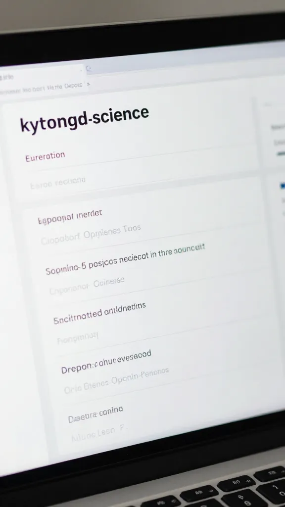 closeup of keyword-science dashboard on laptop screen