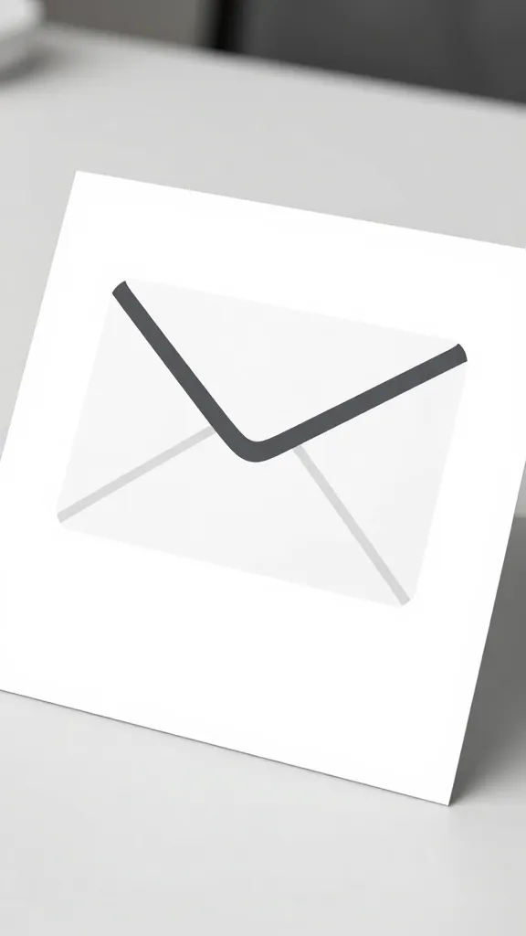 closeup of a single AI-generated email template on a clean desk